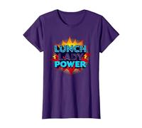 Lunch Lady Power : Pop Art rétro pour Les héros de la gastronomie T-Shirt, Femme, Violet, XS