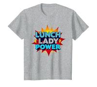 Lunch Lady Power : Pop Art rétro pour Les héros de la Restauration T-Shirt, Enfant, Gris Chiné, 10 Ans
