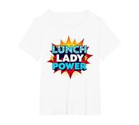 Lunch Lady Power : Pop Art rétro pour Les héros de la Restauration T-Shirt, Femme Grandes Tailles, Blanc, 6X