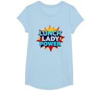 Lunch Lady Power : Pop Art rétro pour Les héros de la Restauration T-Shirt, Fille, Bleu Céleste, XS