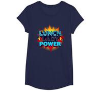 Lunch Lady Power : Pop Art rétro pour Les héros de la Restauration T-Shirt, Fille, Bleu Marine, S