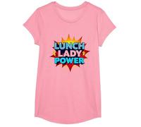 Lunch Lady Power : Pop Art rétro pour Les héros de la Restauration T-Shirt, Fille, Rose, XS
