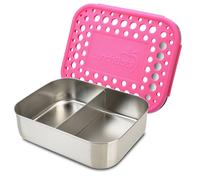 LunchBots Medium Duo Snack Container Conteneur alimentaire divis en acier inoxydable Deux sections pour un demi-sandwich et un accompagnement Eco