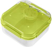 Lunchbox BranQ Lido Récipient pour petit déjeuner avec couverts Fermeture à bouton-pression Boîte à repas 8x19x19cm 1,6L Vert