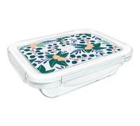 Pyrex Lunchbox Cook & Go rectangulaire 0,8 L verre borosilicate, couvercle hermétique (Floral)