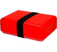 Lunchbox "Match" - boîte à goûter sans BPA pour enfants avec élastique, parfaite comme boîte à goûter ou boîte à snacks pour l'école, le travail et les loisirs - rouge standard/noir