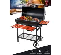 LUND Barbecue à Charbon Grillwagen avec Couvercle Ø 70 x (L) 95,5 cm