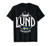 Lund Sverige Drapeau de Navire Viking Suède T-Shirt Graphique avec Valeur