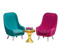 Lundby 60305900 Ensemble de fauteuils Vert/Prune/Jaune