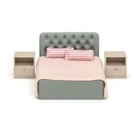 Lundby de Base Lit Double & Chevet Tables Maison Poupées Chambre Meubles