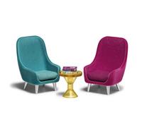 Lundby Poupées Maison Bleu & Rose Fauteuil Ensemble Miniature Salon Meubles 1:18