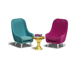Lundby Poupées Maison Bleu & Rose Fauteuil Ensemble Miniature Salon Meubles 1:18