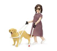 Lundby Poupées Maison Femme Avec Verres, Canne Et Guide Chien Moderne Gens 1:18