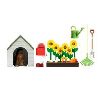 Lundby Smaland Chien Niche Et Fleurs Ensemble 1:18 Poupées Maison Jardin