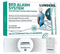 Lunderg Alarme de lit pour personnes âgées - Capteur sans fil (25,4 x 76,2 cm) et téléavertisseur - Alarmes de lit et prévention des chutes pour les personnes âgées et les patients atteints de démence