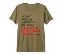 Lundi Mardi Jeudi Entraînement Qualifying Race Day T-Shirt Haut de Gamme