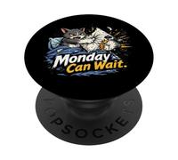Lundi Peut Attendre - Réveil Chat PopSockets PopGrip Adhésif