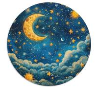 Lune and Stars Puzzles 1000 Pieces Cadeau Unique Jeu Éduchatif Challenge Toy À De Qualité Supérieure Peinture Art pour Adultes Enfants 1000pcs (67.5x67.5cm)