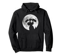 Lune avec Silhouette de Chien de Bande dessinée Sweat à Capuche