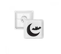 Lune Bat Happy Fear Halloween PBT Keycaps pour Clavier mécanique Blanc OEM sans Marquage d'impression R4 Multicolore
