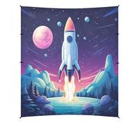 Lune Bleue FuséE PlanèTes éToiles Tente de Plage Abri Solaire pour Camping,Installation Facile,Portable avec Sacs de Sable pour Pêche Pique-Nique Plein Air
