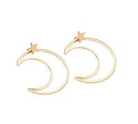 Lune céleste et étoile boucles d'oreilles-doré Dangle & Stud Combo, unique astrologie bijoux pour les femmes