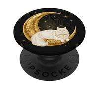 Lune Chat Astrologie Céleste Perse Feline Magie PopSockets PopGrip Adhésif