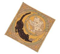 Lune Chats Motif Astrologie Nappe Autel Tissu Carré Divinations Carte Nappe Sorcellerie Deck Divinations Carte Décoration Murale