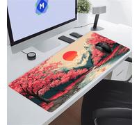 Lune de la rivière de l'arbre Rose Tapis de Souris XXL 900x400x3 mm Grand Tapis de Souris Gaming, Base en Caoutchouc antidérapante,Extended Clavier Mousepad pour Maison/Bureau/Gamer