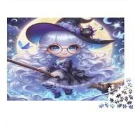 Lune de la sorcière Puzzle 1000 Pièces Papier recyclé pour Adultes Puzzle pour Adultes Jeu éducatif pour décompression Jeu Familial Amusant Excellente idée Cadeau 52x38cm/1000pcs