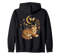 Lune de Loup céleste bohème à Motif Floral Sweat à Capuche