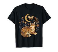 Lune de Loup céleste bohème à Motif Floral T-Shirt