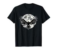 Lune et Corbeau Dark Gothic Night Sky Mystic Forest Scène T-Shirt