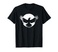 Lune et Corbeau Gothique Clair de Lune Sombre Mystique Ciel forêt Art T-Shirt