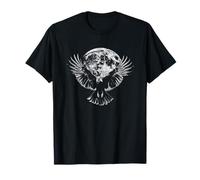 Lune et Corbeau Gothique Nuit céleste Ciel Mystique Corbeau Art T-Shirt