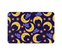 Lune et étoile paillasson doux anti-dérapant intérieur tapis de sol absorbant tapis de sol intérieur résistant aux taches tapis de sol intérieur 23,6 x 15,7 pouces pour la terrasse d'entrée de la ma