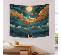 Lune et soleil 3D Effet Tapisserie Décoration Murale Tapisserie Murales Tapisserie Murale Tissu Pour Chambre Salon Serviette De Plage Tenture Murale 70cmx100cm