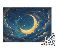 Lune Étoile Nuage 1000 Pièces Mini Puzzle pour Adolescents Éducatif | 52x38cm Carton Décoration Chambre Coupe Précise Cadeau Réunion Détente
