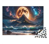 Lune géante Puzzle 1000 Pièces Educa Jouet en Bois Divertissement Créatif De l'art De La Décoration Scène de Nuit de Shanhai Jeu Éducatif Challenge Toy Adultes & Enfants des 14 Ans 1000pcs (75x50cm)