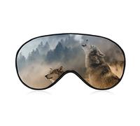 Lune loup hurlant masque de sommeil nuit couverture oeil pour femmes hommes BlockLight pour avion voyage sieste sangle réglable