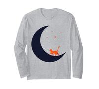 Lune Nocturne enchantée avec Chat Orange Manche Longue