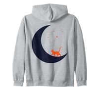 Lune Nocturne enchantée avec Chat Orange Sweat à Capuche