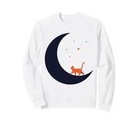 Lune Nocturne enchantée avec Chat Orange Sweatshirt
