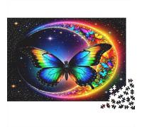 Lune Papillon Arc-en-Ciel 1000 Pièce Carton Extra Épais Puzzle Premium Amants De Famille Formation De Concentration Joyeux Cadeau Le 52x38cm/1000pcs