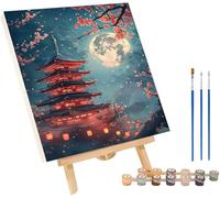 Lune Peinture Numero Adulte, Peinture par Numero Adulte Architecture, DIY Loisirs Créatifs Adultes, Paint by Numbers for Adults avec Pinceaux et Acrylique, Décoration Maison Cadeau 80x110cm P-8398