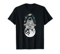 Lune Planètes Astronomie Yoga Cosmonaute Astronaute T-Shirt