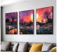 Lune Pont Diamond Painting, 3 Pièces Diamond Painting Adulte, DIY Full Drill Loisirs Créatifs Adultes, Diamant Kit Complet 3 Pack Peinture Diamant, Decoration Maison, Cadeau Femme 45x65cm t9n-171