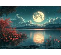 Lune Puzzle 5000 Pieces Adultes Paysage Puzzles Classiques Panorama Bois Difficile Impossible Geant Jigsaw Jeu éducatif Défi Jouet pour Enfants et Adulte dès 14 Ans Cadeau Homme Femme Boxed P-851