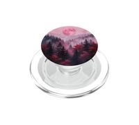 Lune Rouge en Automne forêt d'érable PopSockets PopGrip pour MagSafe
