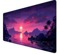 Lune Tapis de Souris XXL 900 x 400 mm, Violet Tapis Souris Gamer avec Base Anti-Dérapage, Bords Cousus Design, Imperméable Mouse Pad pour Gaming Accessoire Bureau, Decoration Maison, Cadeau 5f-17J